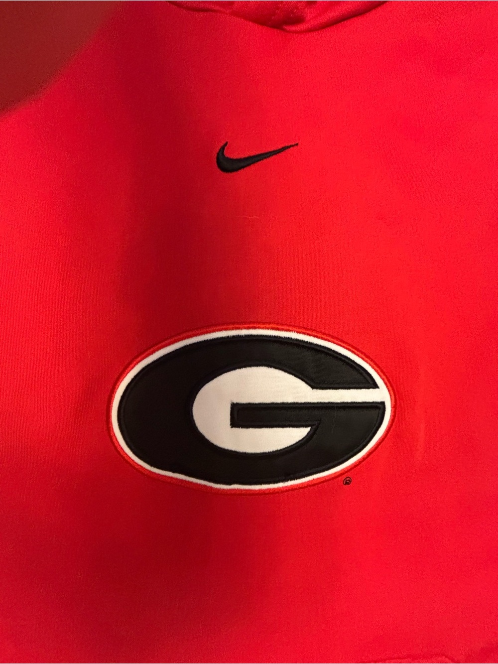 Nike Women's Red Hoodie with Black & White Georgia G Patch